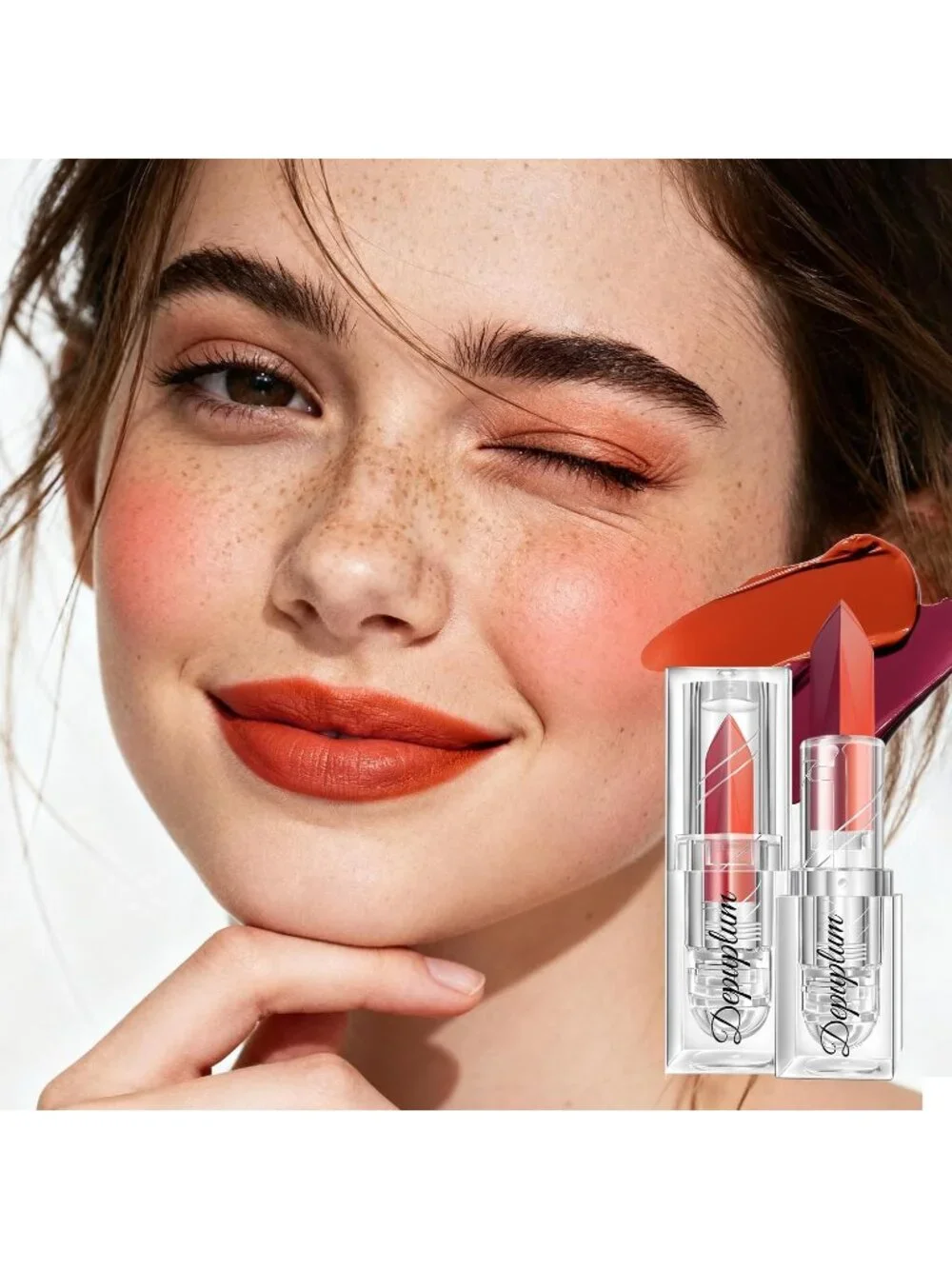 Women's F6 Burgundy Gradient Matte Lip Liner Combo Long Lasting Lip Stick Pencil